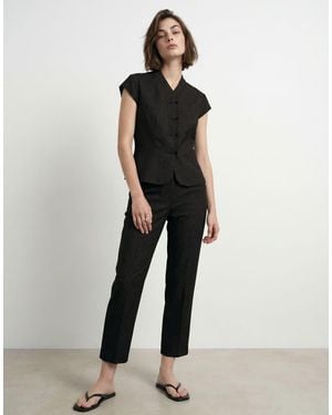 HYPEDROP Pantalones Cropped En Negro Jaspeado