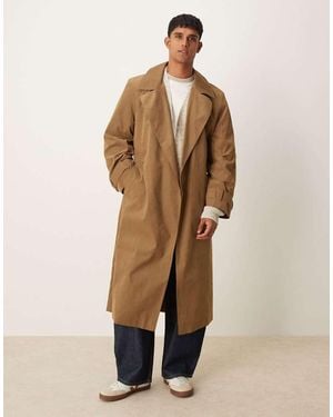 ASOS Trench Coat With Belt - Natural