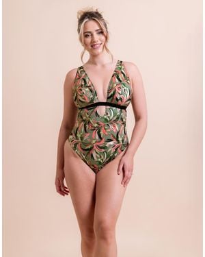 Curvy Kate Sunset Palm Reversible Non-Wired Multiway Swimsuit - Pink