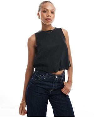 ONLY Crop Top Met Pofzoom - Blauw