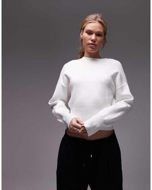 TOPSHOP Compact Gebreide Getailleerde Trui - Grijs