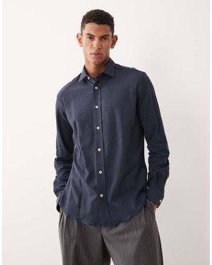 Mango Camisa Medio De 100% Algodón Premium De - Azul