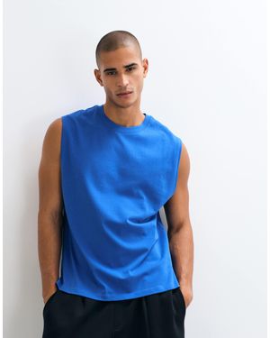 4505 Icon débardeur d'entraînement oversize en coton avec finition à séchage rapide en roi - Bleu