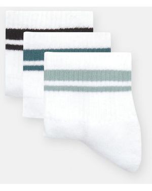 Pull&Bear Pack Of Striped Stwd Socks - White