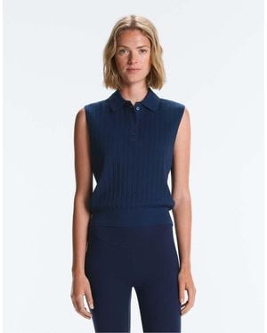 Oysho Sleeveless Open Knit Jumper - Blue