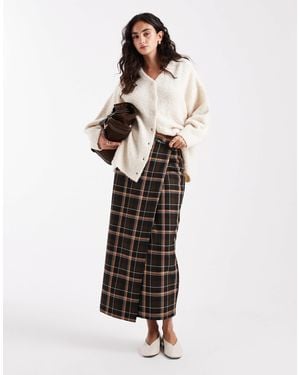 ASOS Asymmetric Wrap Maxi Skirt - White