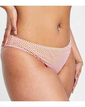 Pieces Plus Braguitas De Bikini Rosas A Cuadros Dameros De Pieces Curve