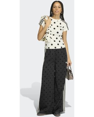adidas Originals Satin Polka Dots Wide Leg Pant - White
