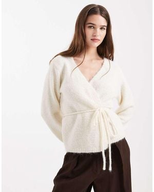 Vero Moda Tie Waist Knitted Cardigan - White