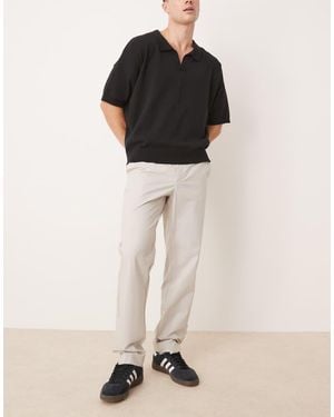 Mango Cotton Slim Fit Trouser - Natural