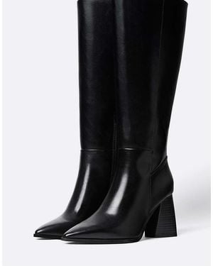 Stradivarius Wide Fit High-heeled Boots - Black