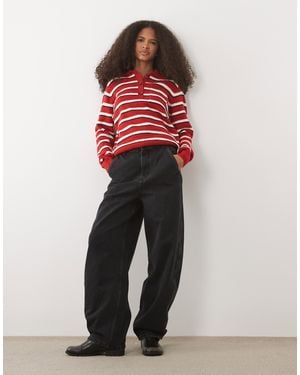 Threadbare Knitted Polo - Red