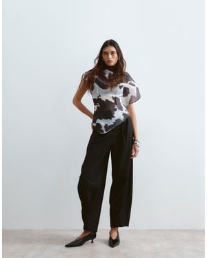 ARRANGE Blythe Tapered Fold Detail Tailored Trouser - Black