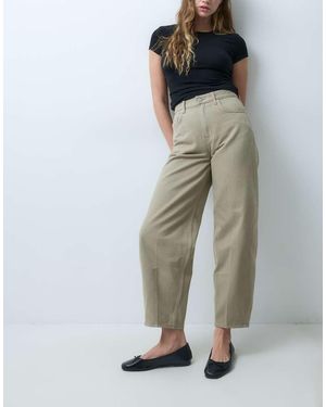 & Other Stories H Barrel Leg Jeans With Ankle Crop - Grey