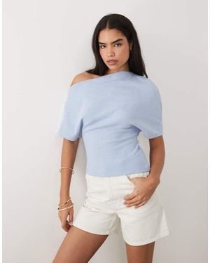 Gina Tricot Soft Asymmetric Top - Blue