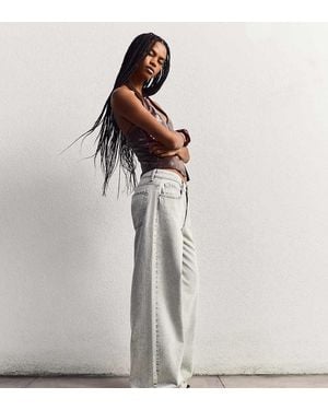 Bershka Tall Wide-Leg Jeans - White