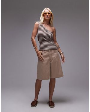 ARKET Mid Waist Five Pocket Loose Denim Twill Shorts - Brown