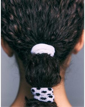 Stradivarius Set Of 5 Fur Bands - Black