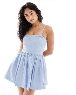 Superdry Corset Sweetheart Neckline Cami Mini Strappy Sundress - Blue
