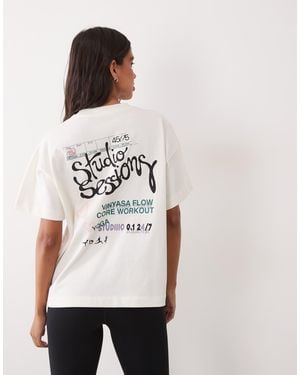 4505 – oversize-t-shirt aus schwerer baumwolle - Weiß