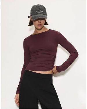 Pull&Bear Polyamide T-shirt With Open Back - Purple