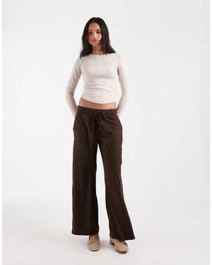 Hollister Cosy Wide Leg Trousers - White
