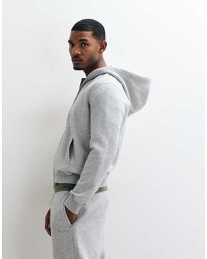 Hollister Essential Logo Boxy Fit Hoodie - White