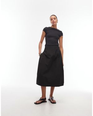 ARKET Cinched Waist Balloon Maxi Skirt - Black