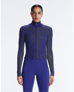 Oysho Fitted Rib-knit Jacket - Blue
