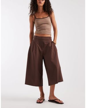 ASOS Jupe-culotte ajustée à taille haute - chocolat - Marron