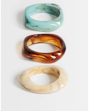 TOPSHOP Freddie 3 Pack Resin Bangles - Grey