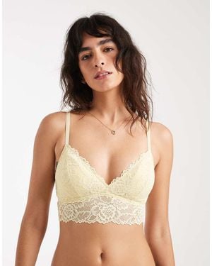 New Look Kanten Bralette Met Lange Pasvorm - Groen