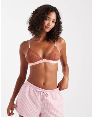 Cotton On Everyday Lace Triangle Padded Bralette - Red