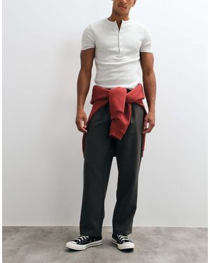 Only & Sons Pantalón De Corte Recto En Gris Oscuro