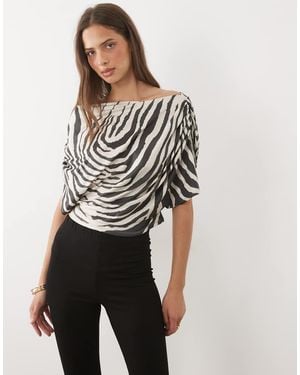 ASOS Oversized Slouchy Fallen Shoulder Top - Grey