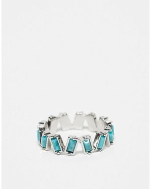 ASOS – farbener ring mit blauen kunstkristallen im baguetteschliff