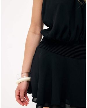 NA-KD Halterneck Chiffon Mini Dress - Black