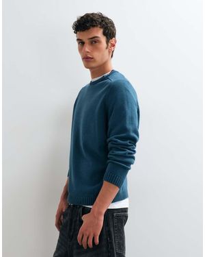 ASOS Maglione Oversize Lavorato A Maglia Con Scollo Incrociato - Blu