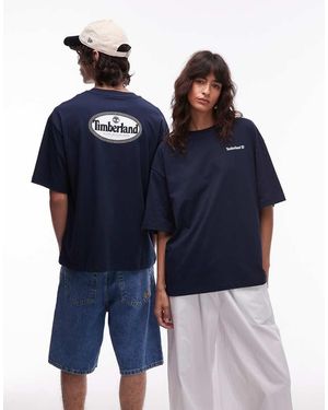 Timberland Oval Logo Back Print Oversized T-shirt - Blue