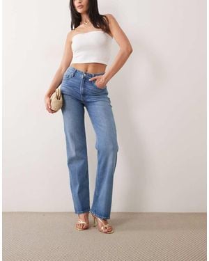 GOOD AMERICAN True High Waist Straight Leg Jean - Blue