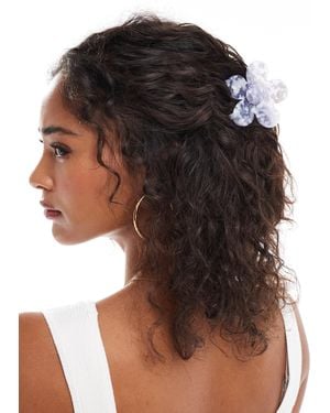 Pieces Marbled Effect Daisy Hair Claw - Brown