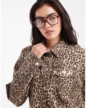 Vero Moda Oversized Denim Jacket - Brown