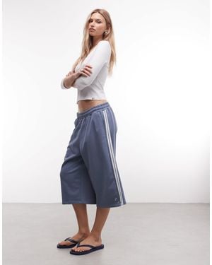 Collusion Sports Stripe baggy Longline Jersey Shorts - Blue