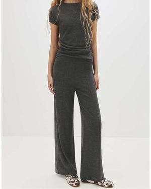 Pull&Bear Knit Wide-leg Trousers - Grey