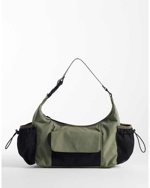 Weekday Bolso De Mano Verde Con Detalle De Cordón Ajustable De Malla De