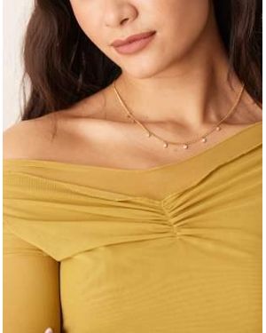 Orelia Multi Crystal Drop Necklace - Yellow