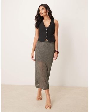 Abercrombie & Fitch Sheer Skirt With Underlay - Natural