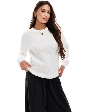 Vila Longsleeve Textured Knitted Sweater - White