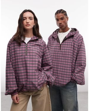 Collusion Unisex Oversized Hooded Track Jacket - Purple