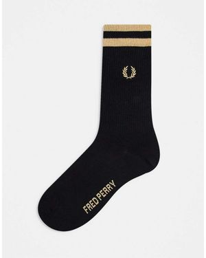 Fred Perry Calcetines Negros Con Logo Y Ribetes Sports De